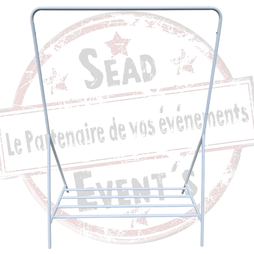 portant à vetements blanc en metal. location de portant a vetements blanc en metal pour evenement, mariage, anniversaire, seminaire, .kermesse, fête de village, soirée... Retrouvez nous dans les Landes, en Gironde, dans les Pyrénées-Atlantiques et dans le Gers.