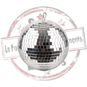 Boule à facette 20cm de diamètre. location d'une boule à facette 20cm de diamètre, pour evenement, mariage, anniversaire, seminaire, .kermesse, fête de village, soirée... Retrouvez nous dans les Landes, en Gironde, dans les Pyrénées-Atlantiques et dans le Gers.