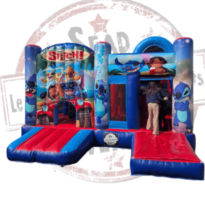 Château gonflable Stitch. Louez cette structure gonflable Stitch pour enfant. Mariage, anniversaire, kermesse, fête de village, soirée... Retrouvez nous dans les Landes, en Gironde, dans les Pyrénées-Atlantiques et dans le Gers.