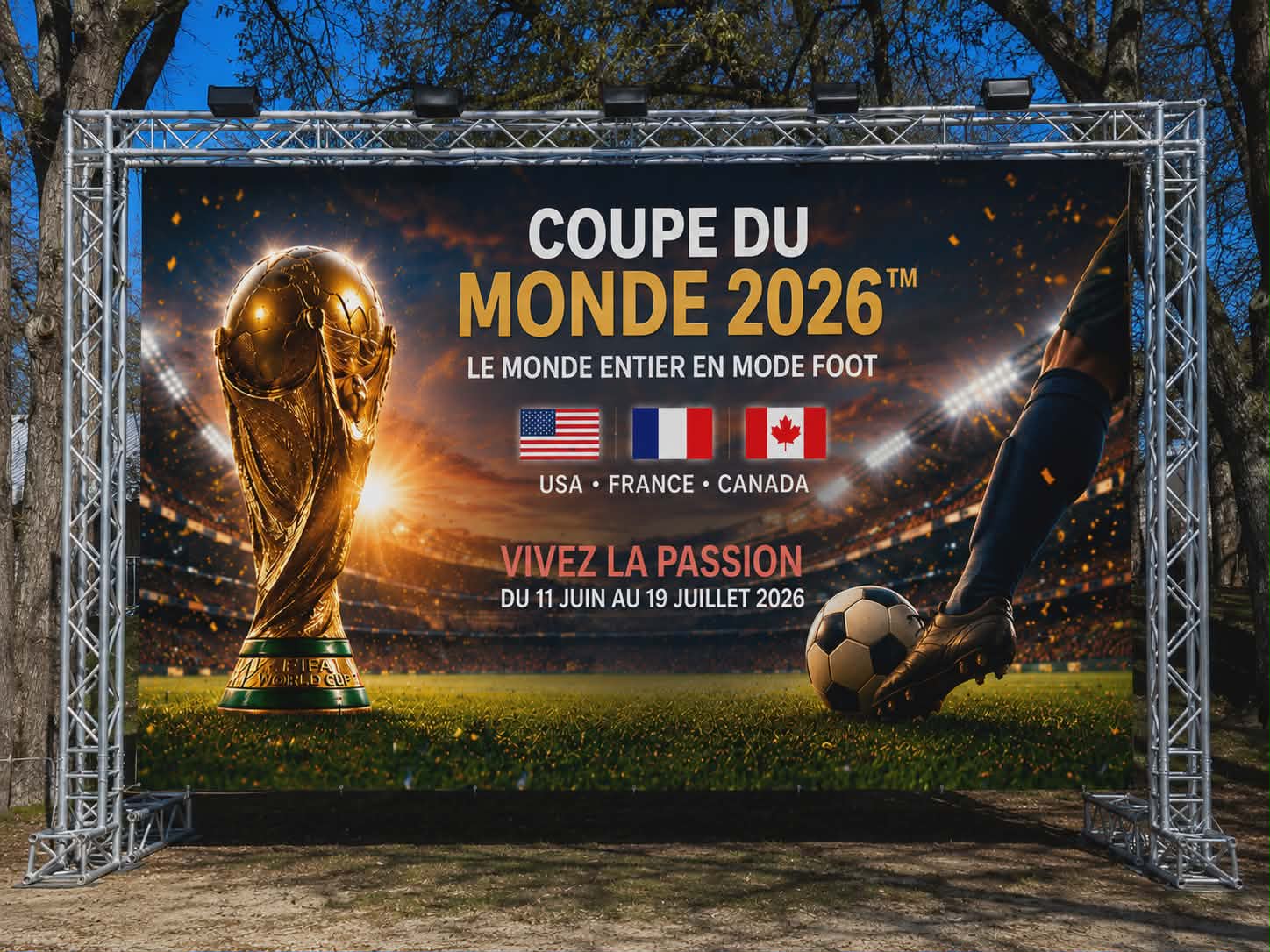ecran geant 24m² soit 6mx4m. location d'un ecran geant dans le sud ouest pour vos evenements, bars, soirees, ville. Retrouvez nous dans les Landes, en Gironde, dans les Pyrénées-Atlantiques, pays basque et dans le Gers